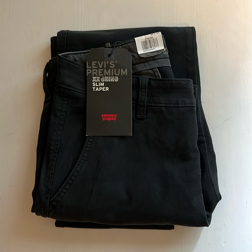 Levi’s xx chino Slim Taper, 30W x 34L. Labels still on. Black.